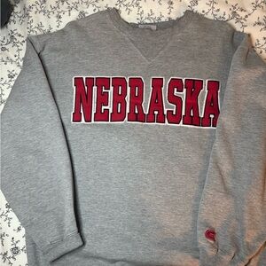 Nebraska Gray Crewneck